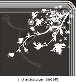 Serie de fondo vectorial de grunge floral.
