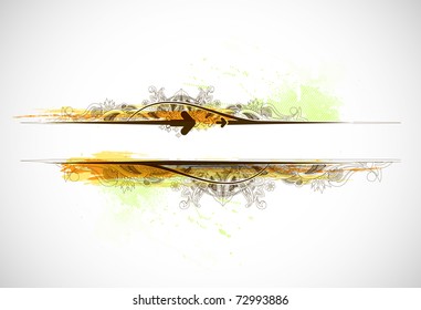 Floral grunge website banners. vector illustration.