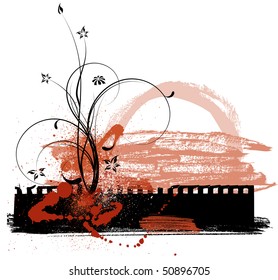 Floral grungy background