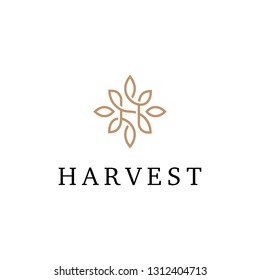 Floral H Logo Design Template