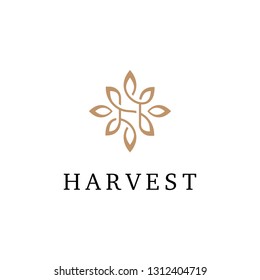 Floral H Logo Design Template