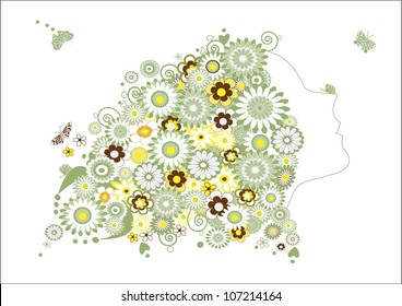 Floral hairstyle