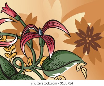 Floral halftone background. Check my portfolio for more of this series as well as thousands of other great vector items.