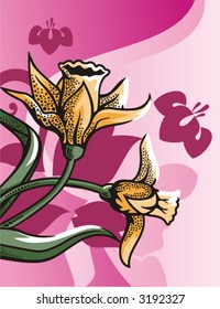 Floral halftone background. Check my portfolio for more of this series as well as thousands of other great vector items.