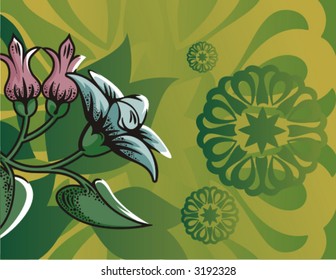 Floral halftone background. Check my portfolio for more of this series as well as thousands of other great vector items.