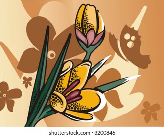 Floral halftone background. Check my portfolio for more of this series as well as thousands of other great vector items.