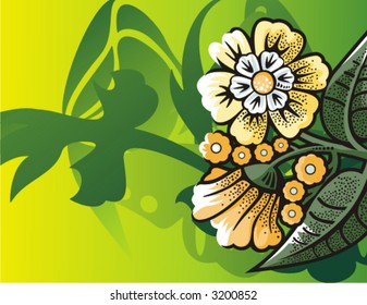 Floral halftone background. Check my portfolio for more of this series as well as thousands of other great vector items.
