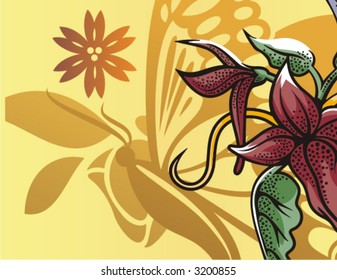 Floral halftone background. Check my portfolio for more of this series as well as thousands of other great vector items.