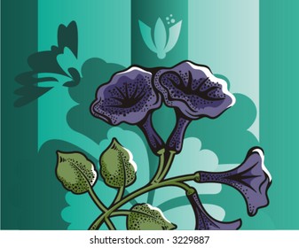 Floral halftone vector background. Check my portfolio for more of this series as well as thousands of other great vector items.