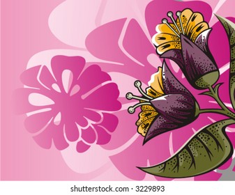 Floral halftone vector background. Check my portfolio for more of this series as well as thousands of other great vector items.
