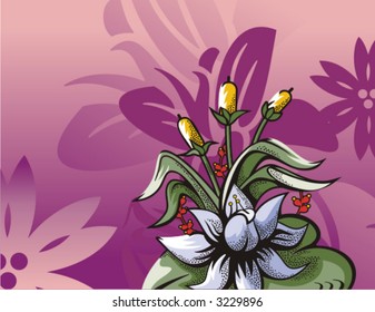 Floral halftone vector background. Check my portfolio for more of this series as well as thousands of other great vector items.