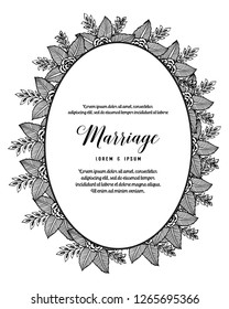 Floral hand draw marriage greeting card vector art