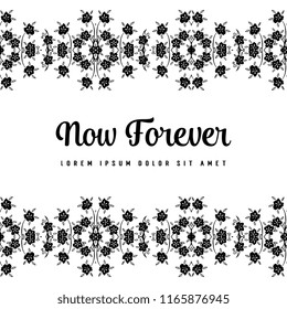 Floral hand draw for now forever card vector illustration
