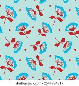 Florale Handzeichnung Zusammensetzung.Moderne geometrische Blumenmuster. Retro skandinavischen Stil.