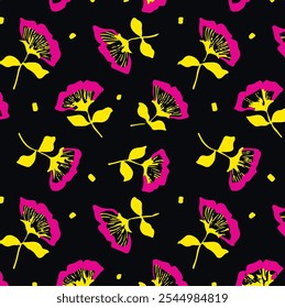 Florale Handzeichnung Zusammensetzung.Moderne geometrische Blumenmuster. Retro skandinavischen Stil.