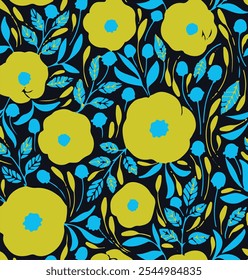 Composición floral del dibujo de la mano. Modelo geométrico moderno de la flor. Estilo escandinavo retro.