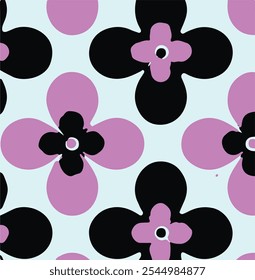 Floral hand drawing composition.Modern geometric flower pattern. Retro Scandinavian style.