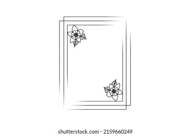 floral hand drawing frame, flower drawing vector
