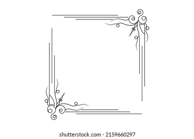 floral hand drawing frame, flower drawing vector