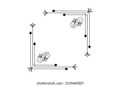 floral hand drawing frame, flower drawing vector