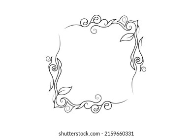 floral hand drawing frame, flower drawing vector
