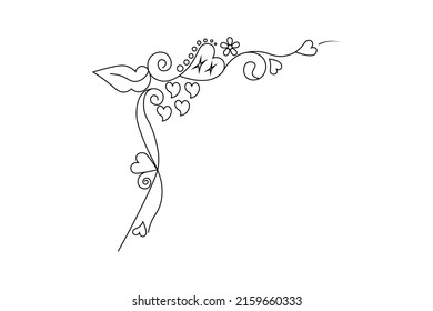 floral hand drawing frame, flower drawing vector
