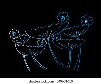 Floral hand drawing illustration. Decorative style.