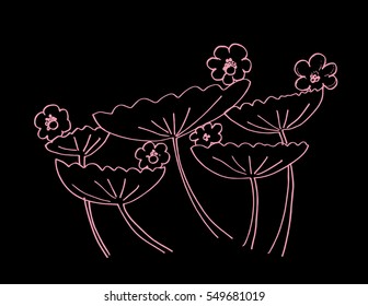 Floral hand drawing illustration. Decorative style.
