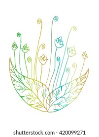 Floral hand drawing illustration.Decorative style