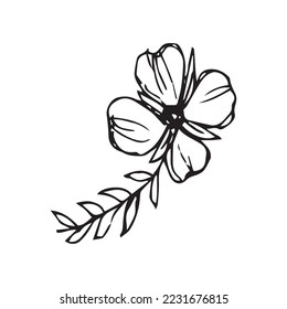 Floral Hand Drawing Vector Shape
