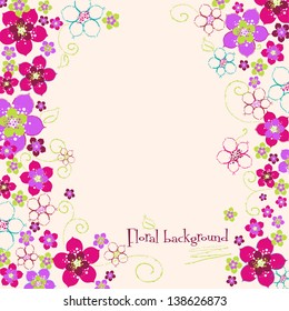 Floral hand drawn background
