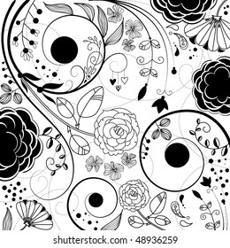 fondo dibujado a mano floral