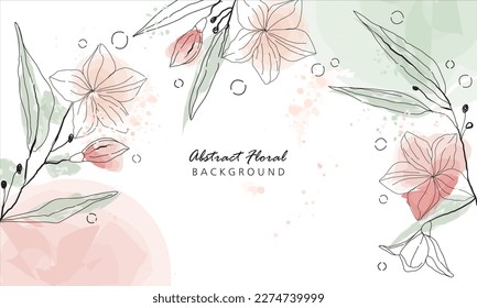 Fondo dibujado a mano floral. Papel tapiz de arte botánico con flores, ramas y hojas de eucalipto. Diseño en tonos rojos y verdes de la textura acuarela para banner, impresiones, arte mural y decoración casera.