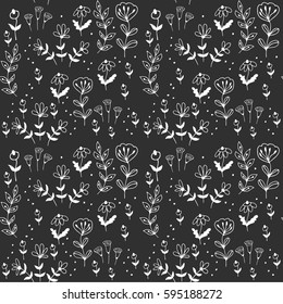 Floral hand drawn background. Vector illustration.