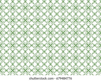 Floral Hand Drawn Black and Red Repeating Design Vector