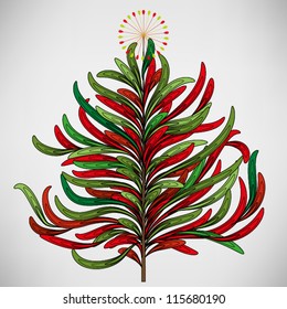 Floral hand drawn Christmas, Elements for design,, EPS10 Vector background