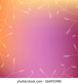 Floral hand drawn frame  background with place for your text. Can be used for greeting, invitation or save the date cards.