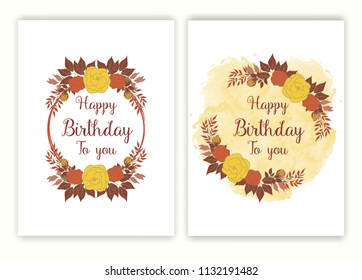 Floral hand drawn frame for a birth day invitation