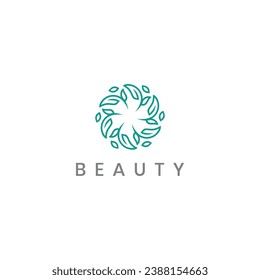 Floral hand drawn logo template vector in luxury elegant style