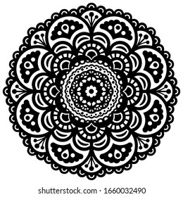 Mandala dibujada a mano floral. Ilustración del vector