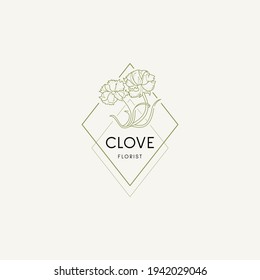 Floral hand drawn pre-made logo design template
