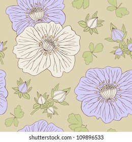 floral hand drawn seamless pattern