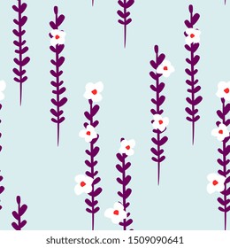 Floral hand drawn seamless pattern. Multicolor flowers in scandinavian style. flat hand drawn backdrop. Spring holidays presents and gifts wrapping paper,For textiles, packaging, fabric, wallpaper. 