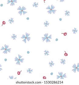 Floral hand drawn seamless pattern. Multicolor flowers in scandinavian style. flat hand drawn backdrop. Spring; summer holidays presents and gifts wrapping paper; For textiles; packaging; fabric; wall