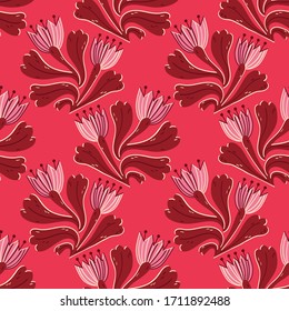 Patrón sin fisuras dibujado a mano floral. Ideal para fondo, papel pintado, textil, fondo, papel de envoltura. Diseño de patrón.