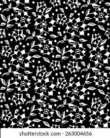 Floral hand drawn seamless pattern, vector illustration