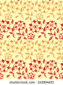 Floral hand drawn seamless pattern, vector illustration