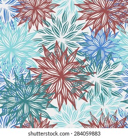 Floral hand drawn seamless pattern. Vector marsala color seamless texture for textile, wrapping, paper bags, wallpaper design.