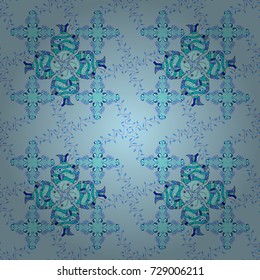 Floral hand drawn seamless pattern. Modern flourish neutral, blue and violet vector background wallpaper illustration with vintage line art tracery paisley flowers, flowery ornaments.