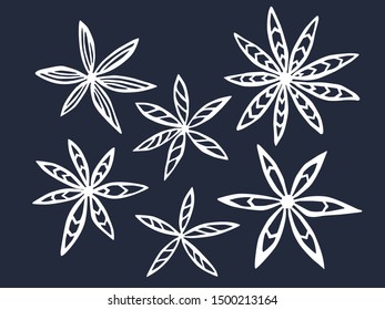Floral Hand Drawn Silhouette Vector Illustration 